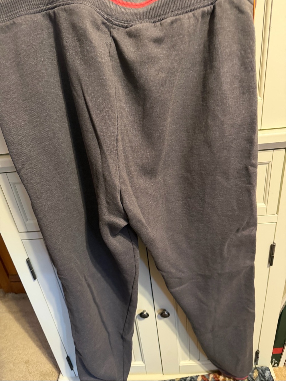 Psycho Bunny Gray Sweatpants with Red Logo and Orange Stripe - Picture 2 of 3